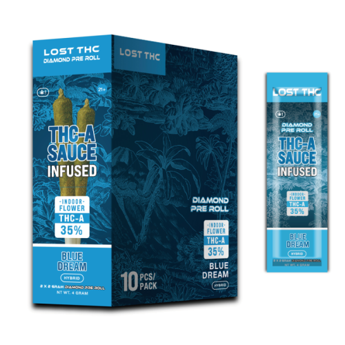 LOST THC 35% THC-A SAUCE DIAMOND PRE ROLLS 2GM/2CT/10PK