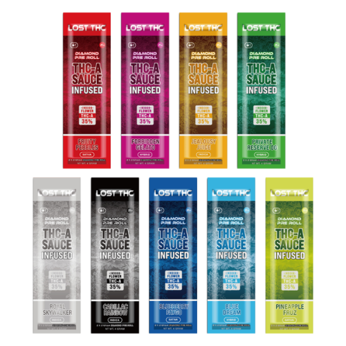 LOST THC 35% THC-A SAUCE DIAMOND PRE ROLLS 2GM/2CT/10PK