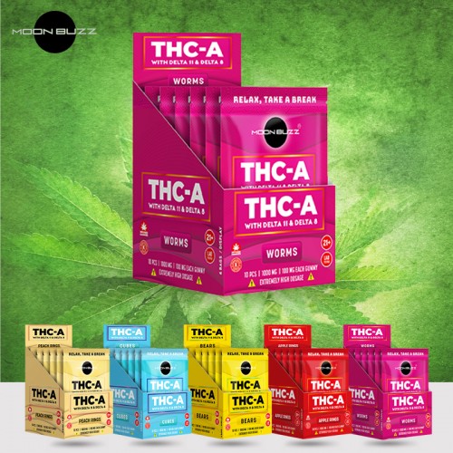 MOON BUZZ THC-A + DELTA 8 + DELTA 11 INFUSED GUMMIES 1000MG/10CT/6PK