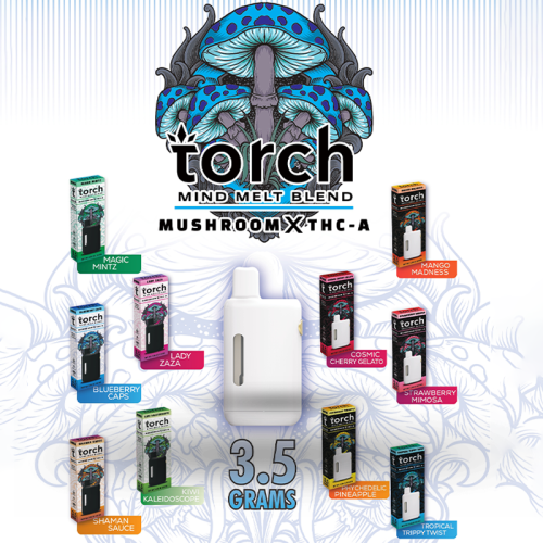 TORCH MIND MELT BLEND MUSHROOM THC-A DISPOSABLE VAPE 3.5GM/5CT/PK