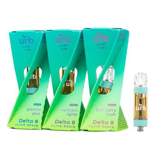 URB DELTA 8 LIVE RESIN VAPE CARTRIDGE 2.2GM/6CT/PK