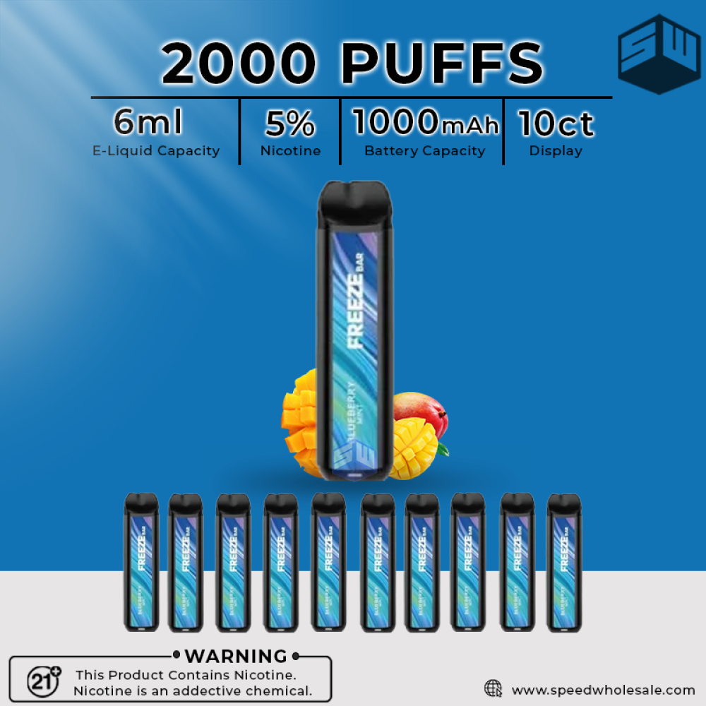 Freeze Bar Premium Edition 2000 Puffs Disposable Vape | Speed ...