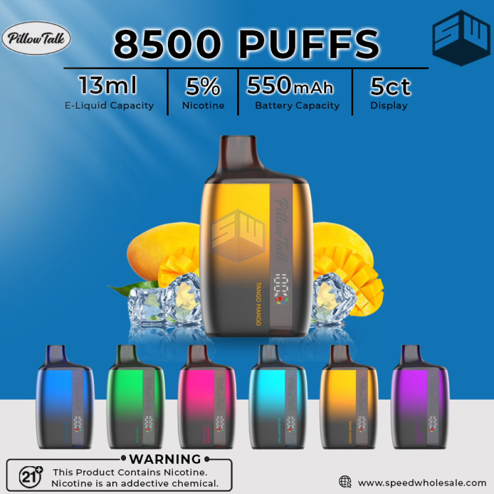 pillow talk 8500 puffs wireless charging disposable vape Pillow Talk 8500 Wireless Disposable Vape | Pillow Talk Vapes main image 1