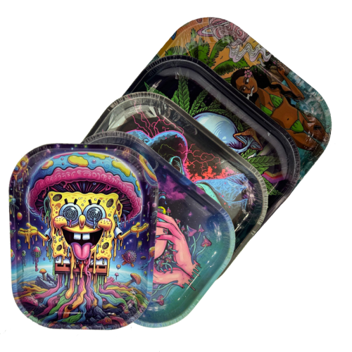 Metal Rolling Tray W/Magnetic Lid - Small