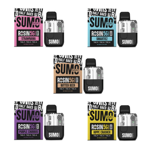 Half Bak'd Sumo Rosin Blend Disposable Vape 5gm/5ct/pk