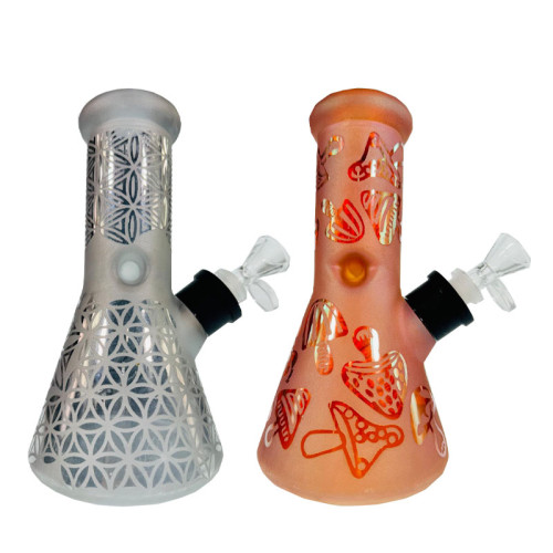 8 INCH GLASS SPECIAL COATED BREAKER W/ICE CATCHER GLASS WATER PIPE 640GM