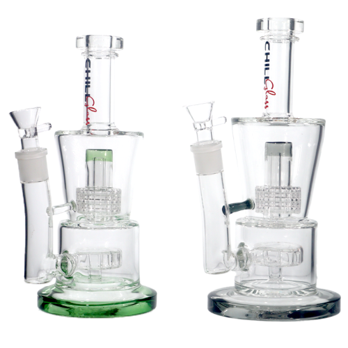 10 INCH CHILL GLASS SHOWER HEAD MATRIX PERCOLATOR WATER PIPE 880GM 