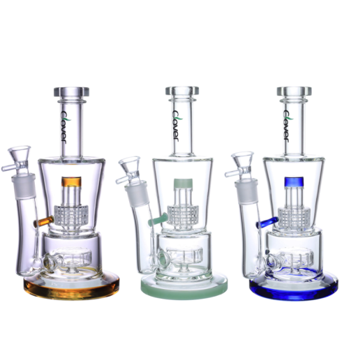 10 INCH CLOVER GLASS SHOWER HEAD MATRIX PERCOLATOR WATER PIPE 850GM 