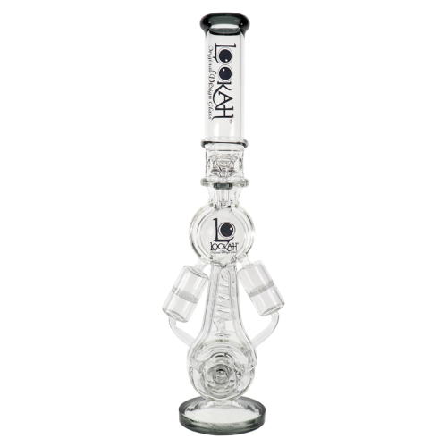 16 LOOKAH GLASS INLINE PERC RINGS TUBE BENT NECK TOBACCO PIPE 1700GM  