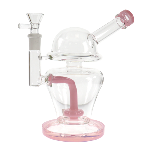 7 INCH SIDECAR SHOWERHEAD CUP SHAPE GLASS WATER PIPE 426GM 