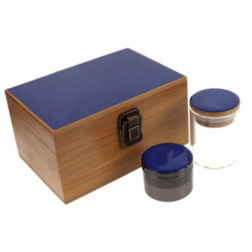 BAMBOO WOOD KIT WITH JAR & GRINDER BIG SET   