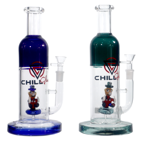 CHILL GLASS 11 INCH CHARACTER PERC COLOR TUBE WATER PIPE 780GM
