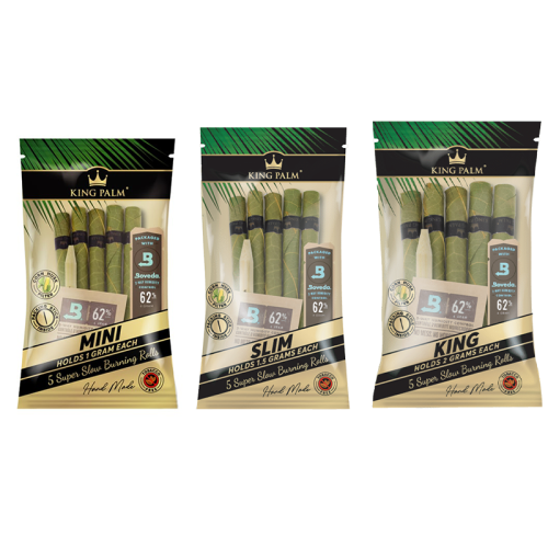 KING PALM ROLLS WITH BOVEDA  5CT/15PK