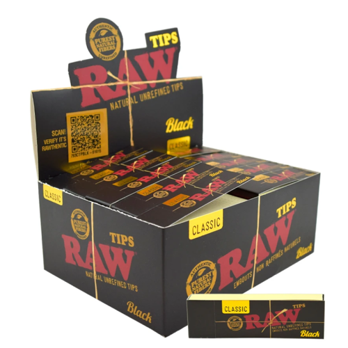 RAW BLACK CLASSIC UNREFINED TIPS 50CT/PK