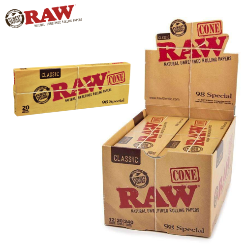 RAW CLASSIC 98 SPECIAL CONE 20CT/12PK 