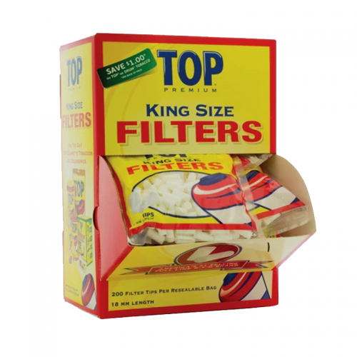 TOP FILTER TIPS KING SIZE 18MM 200CT/16PK
