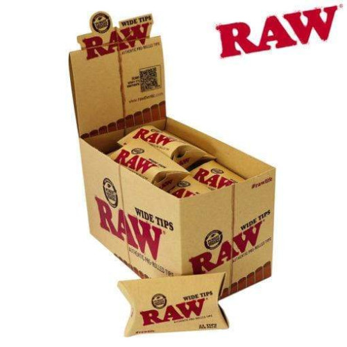RAW PRE-ROLLED WIDE TIPES 21CT/20PK