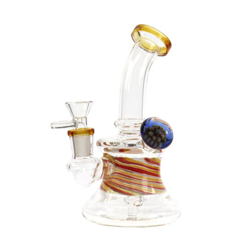 8  INCH SHOWERHEAD BENT NECK FLOWER ON THE GLASS WATER PIPE 324GM 