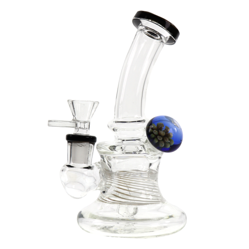 8  INCH SHOWERHEAD BENT NECK FLOWER ON THE GLASS WATER PIPE 324GM 