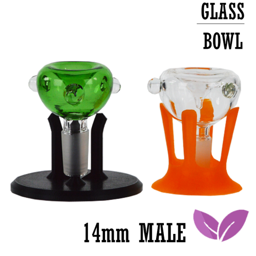 GLASS BOWL 14MM MALE 3CT/PK