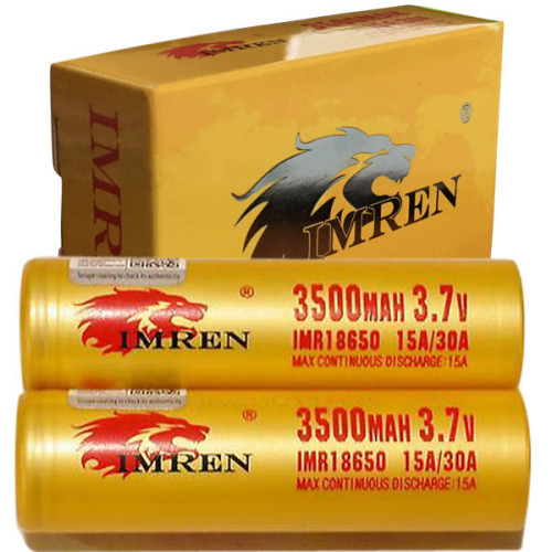 Imren 18650 3500mah Max 30A Flat Top Batteries 2ct/Pk