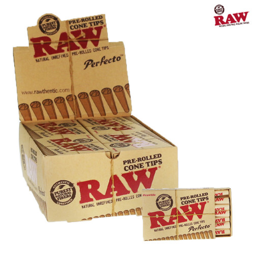 RAW PRE ROLLED PERFECTO CONICAL TIPS 21CT/20PK      