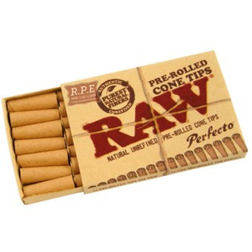 RAW PRE ROLLED PERFECTO CONICAL TIPS 21CT/20PK      