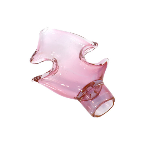 3 INCH GLASS PINK FUMED FISH DESIGN STRAIGHT PIPE 24GM 3CT/PK