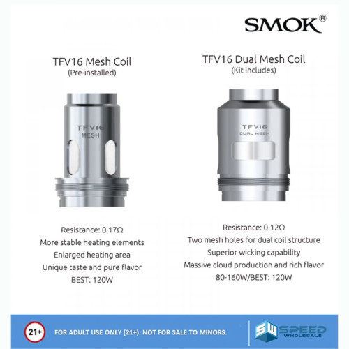 Smok Tfv16 Mesh Replacement Coils 3ct/Pk