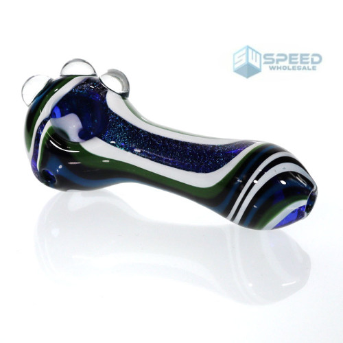CHEECH 3.5 IN TWO TONE FRETTED WITH DOTS HAND PIPE 1CT/DISPLAY - 52GM