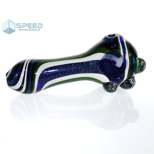 CHEECH 3.5 IN TWO TONE FRETTED WITH DOTS HAND PIPE 1CT/DISPLAY - 52GM