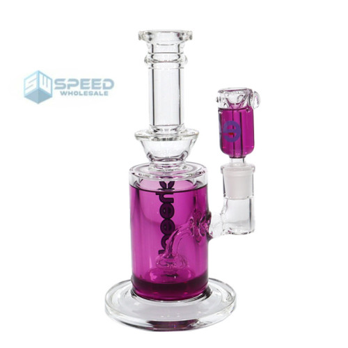 CHEECH 8 INCH GLYCERIN COLOR TUBE & BOWL WITH PRECOLATOR GLASS WATER PIPE 1CT/DISPLAY - 500GM 