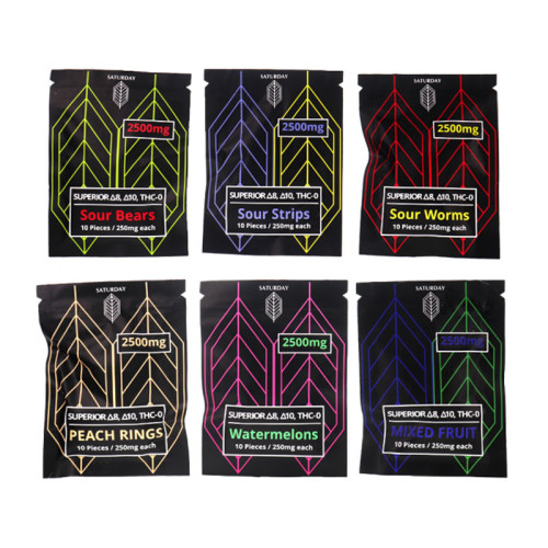 SATURDAY DELTA 8 + DELTA 10 THC GUMMIES 2500MG 10CT/BAG