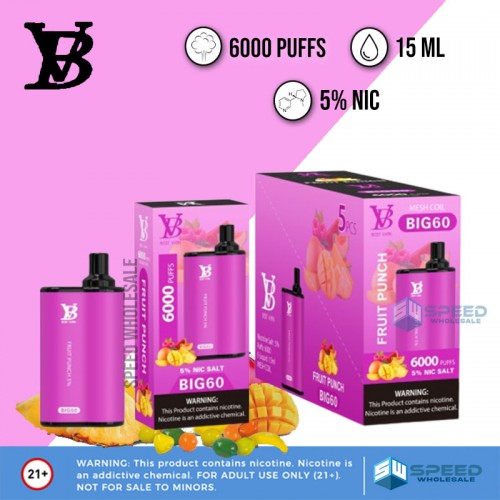 BIG60 6000 PUFFS DISPOSABLE VAPE 5CT/DISPLAY