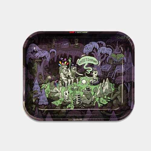 RAW GHOST SHRIMP LARGE METAL ROLLING TRAY   