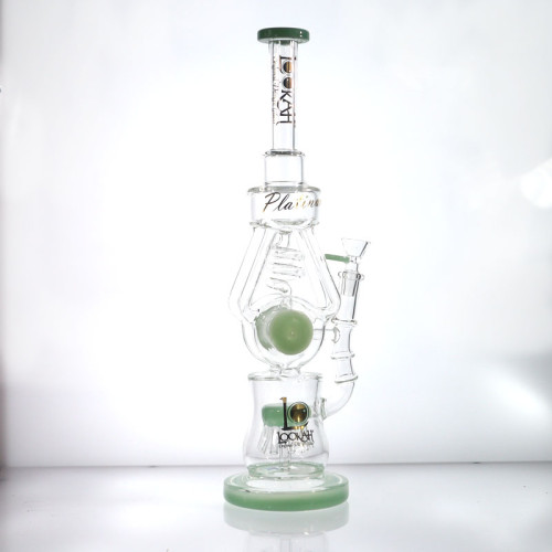 15 INCH LOOKAH SPRINKLER SPIRAL COIL PERCOLATOR RECYCLE OIL RIG GLASS WATER PIPE 880GM 