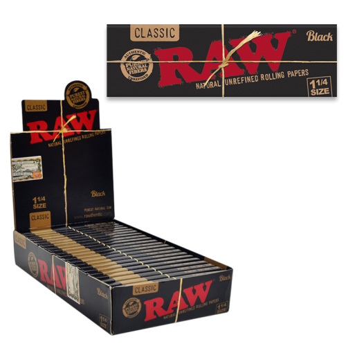 RAW BLACK  PAPERS 1 ¼ 50CT/24PK