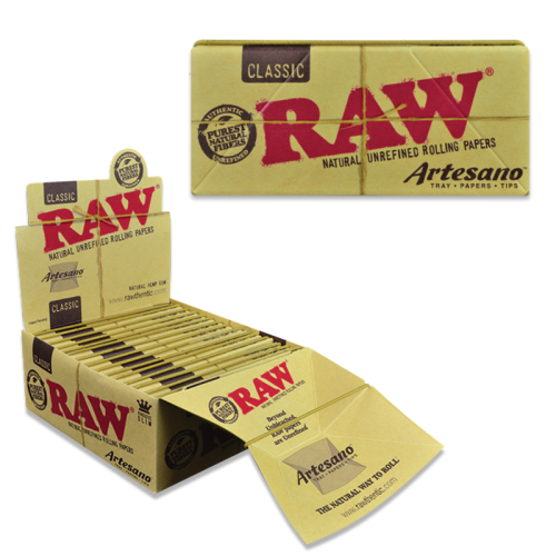 RAW PAPER CLASSIC ARTESANO KING SIZE SLIM (TRAY ,TIP)
