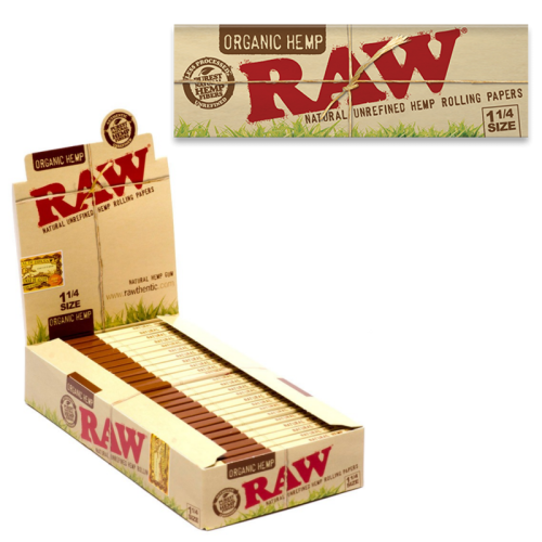RAW ORGANIC 1 ¼ ROLLING PAPERS 50CT/24PK  
