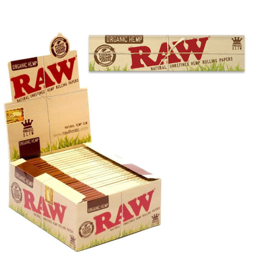 RAW ORGANIC KINGSIZE SLIM ROLLING PAPER - 32CT/50PK