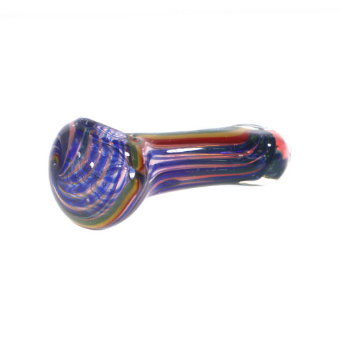 3.5 INCH GLASS GOLD FUME TWISTED SWIRL DESIGN HAND PIPE 3CT/PK -