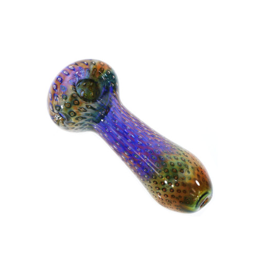 4.5 INCH GLASS HONEYCOMB HEAD AMERICAN COLOR HAND PIPE 98GM 1CT - ASSORTED COLOR