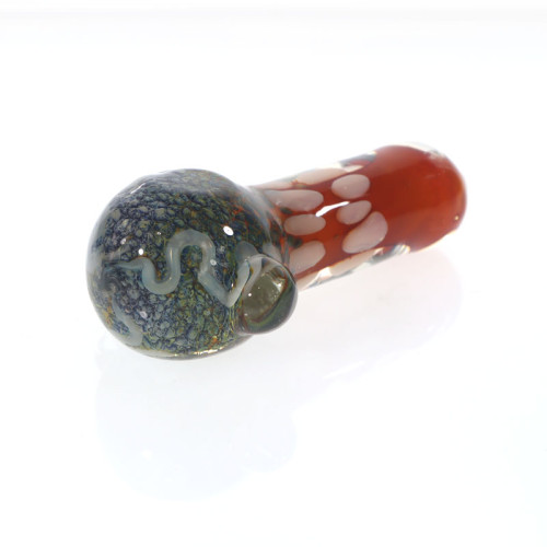 4.5 INCH GLASS ON GLASS HONEYCOMB HEAD HAND PIPE 142GM 2CT/PK - ORANGE