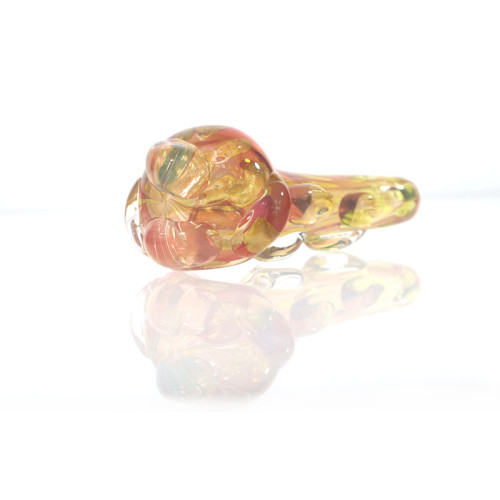 4 INCH GLASS GOLD FUME DOTTED BODY AND HEAD HAND PIPE 70GM 3CT/PK