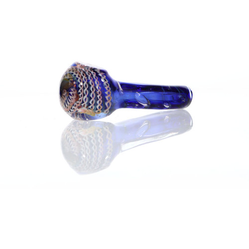 4 INCH GLASS ON GLASS RECTANGLE TUBE SWIRL HEAD HAND PIPE 78GM 3CT/PK ASSORTED COLOR