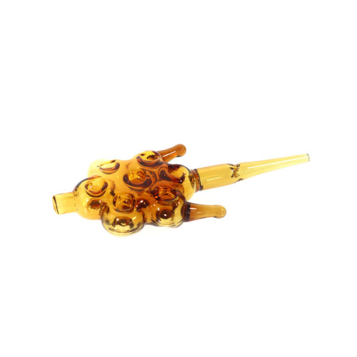 5.5 INCH GLASS HONEYCOMB BEEHIVE NECTAR STRAW 1CT - GOLD