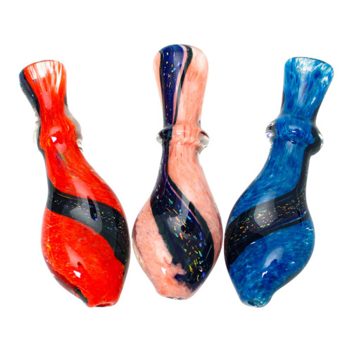 3.5 INCH GLASS TWISTED MOUTHPIECE DICRO STRAIGHT PIPE 30GM MIX COLORS 3CT/PK