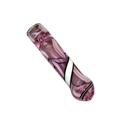 3 INCH GLASS PINK TUBING STRAIGHT PIPE 3CT/DISPLAY - 25GM 
