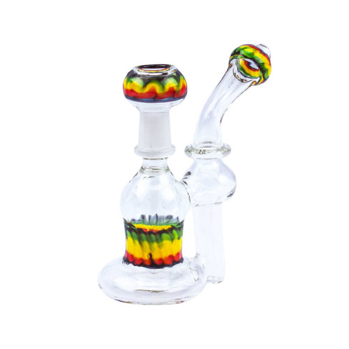 6 INCH GLASS RASTA COLOR OIL/WAX BUBBLER WITH DOME AND NAIL 130GM 1 CT   