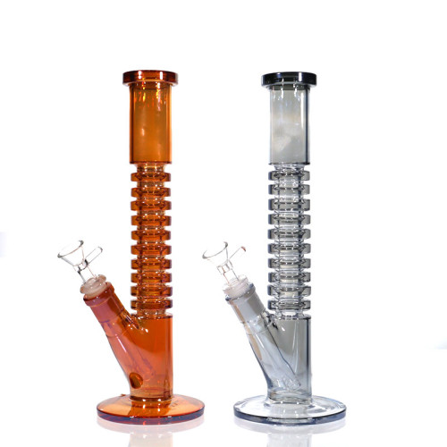12 INCH GLASS RIBBED ELECTRO STRAIGHT WATER PIPE 524GM         